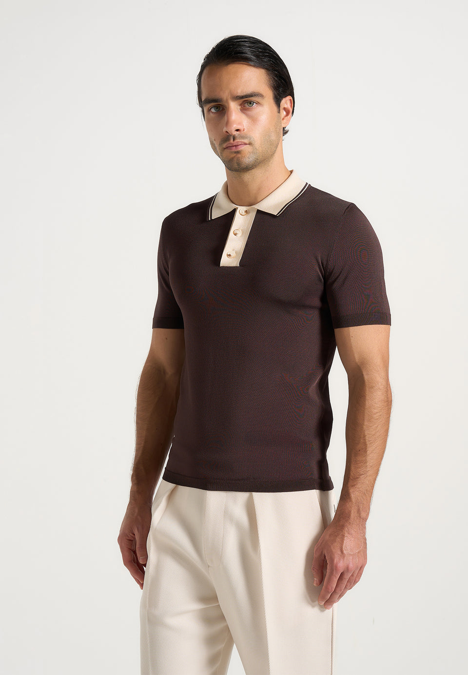 roux-contrast-detail-luxe-knit-polo-shirt-brown