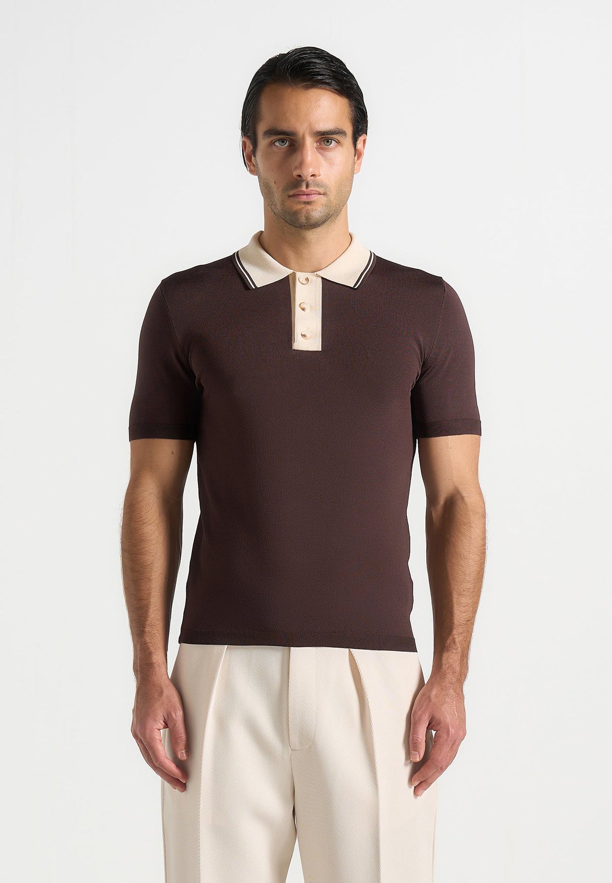 roux-contrast-detail-luxe-knit-polo-shirt-brown