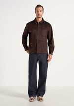 Andy - Unisex Suede Long Sleeve Shirt - Brown