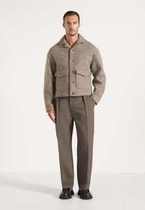 Aurel - Wool Jacket With Revere Collar - Taupe