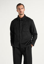 Andy - Unisex Suede Long Sleeve Shirt - Black