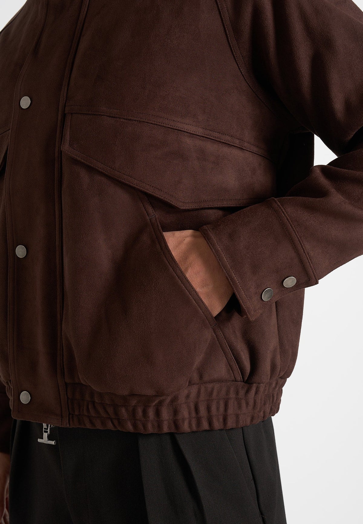 romain-unisex-funnel-neck-suede-relaxed-bomber-jacket