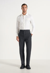 Joseph - Regular Fit Pinstripe Wool-Blend Pants - Dark Grey
