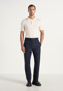 Joseph - Regular Fit Pinstripe Wool-Blend Pants - Navy