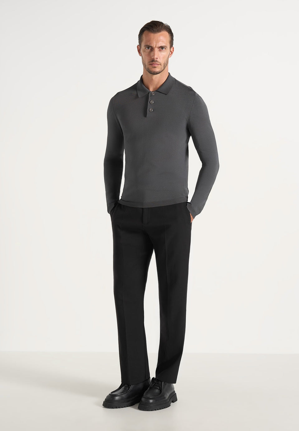 lucien-core-knitted-sheen-long-sleeve-polo-top