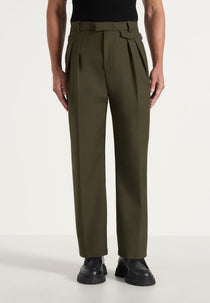 Pierre - Twin Pleat Dress Pants - Olive
