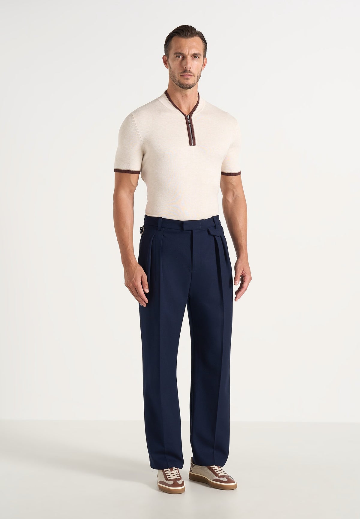 Pierre - Twin Pleat Dress Pants - Navy