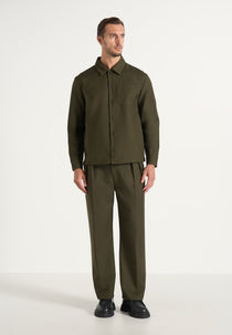 Valentin - Classic Tailored Long Sleeve Shirt - Olive