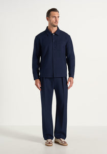 Valentin - Classic Tailored Long Sleeve Shirt - Navy