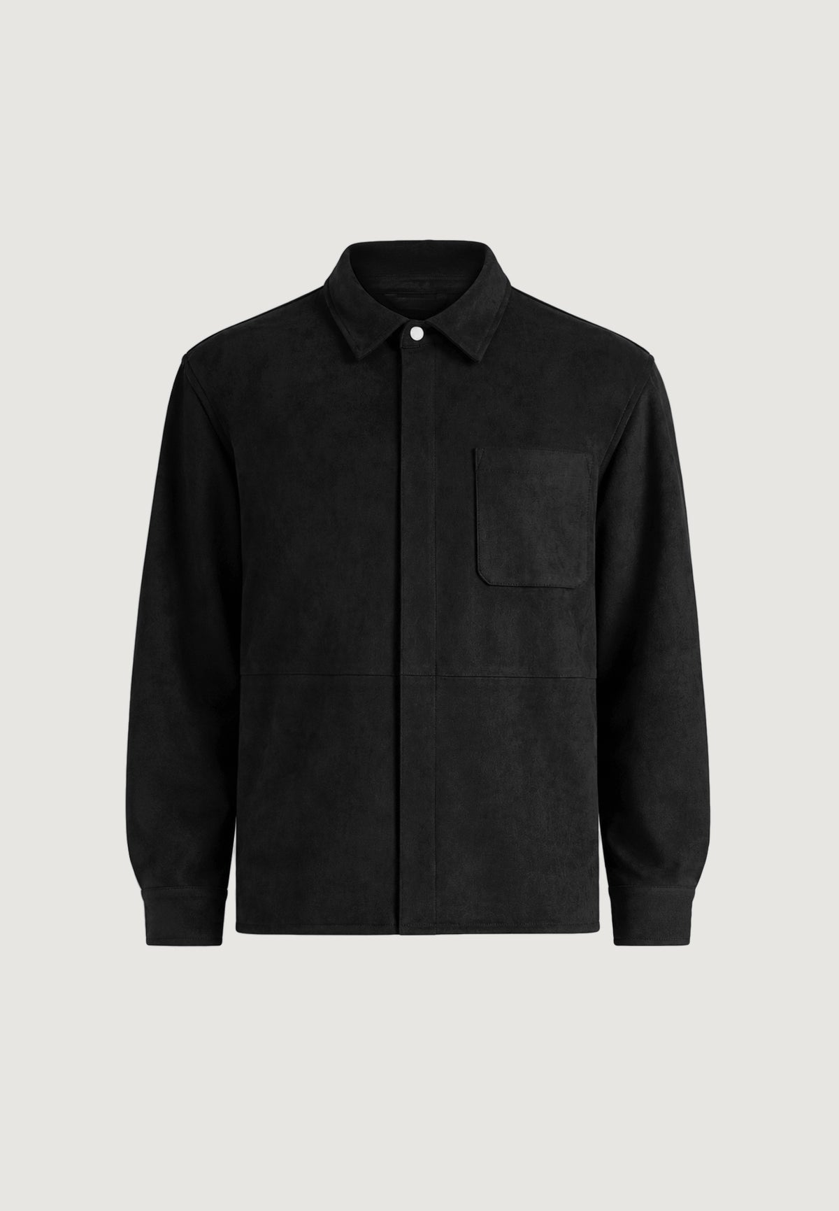 Andy - Unisex Suede Long Sleeve Shirt - Black