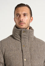 Tate - Check Wool Puffer Jacket - Brown