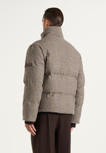 Tate - Check Wool Puffer Jacket - Brown