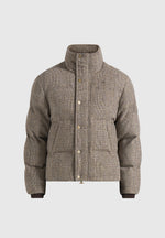 Tate - Check Wool Puffer Jacket - Brown
