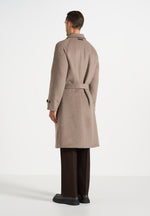 Alfie - Reversible Belted Wool-Blend Car Coat - Brown / Taupe