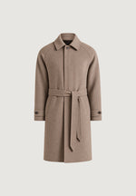 Alfie - Reversible Belted Wool-Blend Car Coat - Brown / Taupe