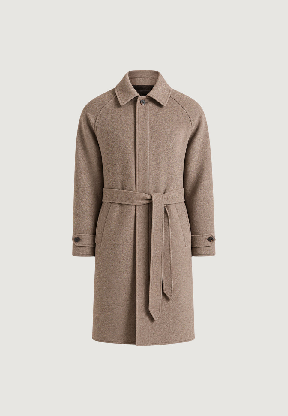 Alfie - Reversible Belted Wool-Blend Car Coat - Brown / Taupe