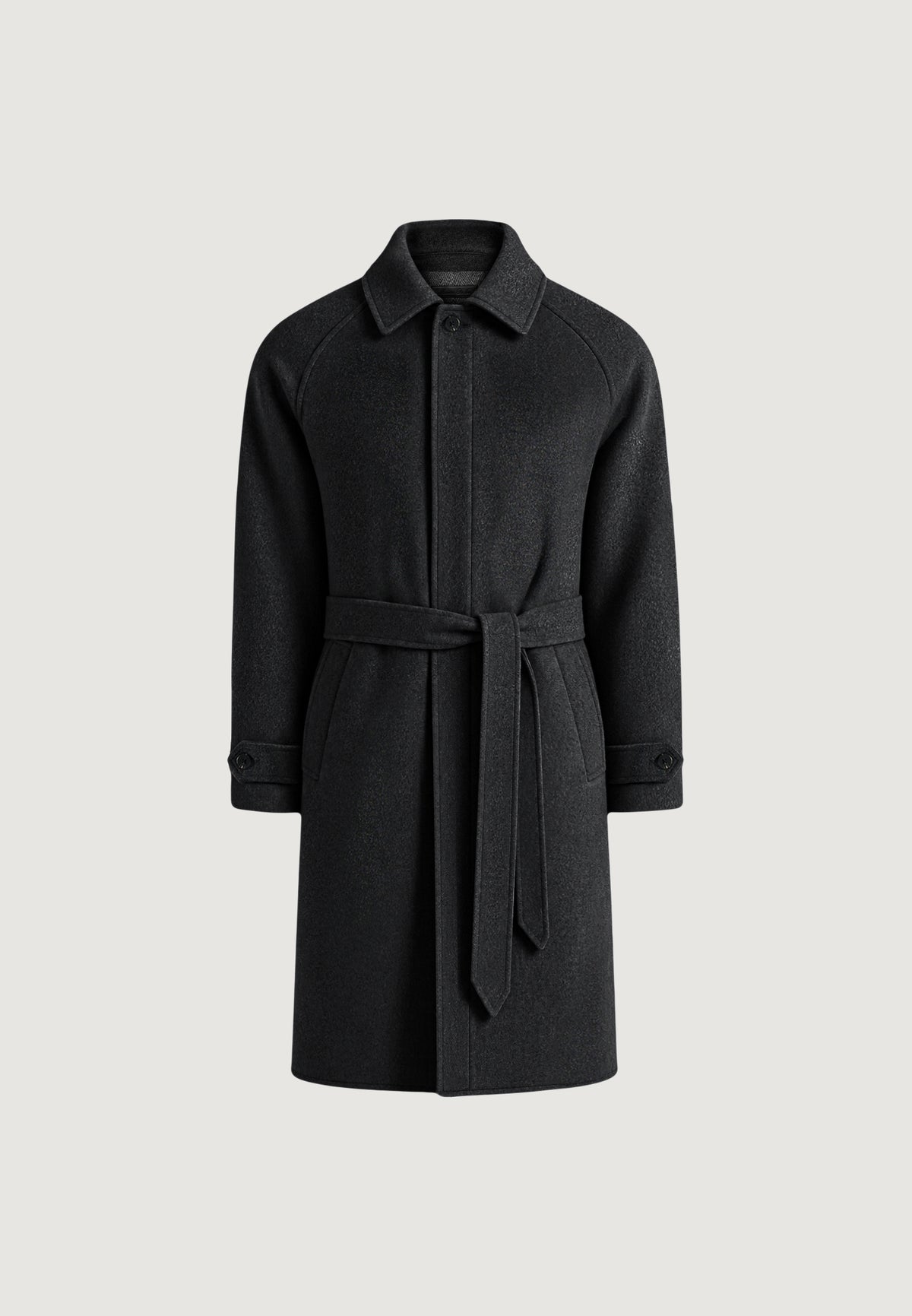 Alfie - Reversible Belted Wool-Blend Car Coat - Grey / Black