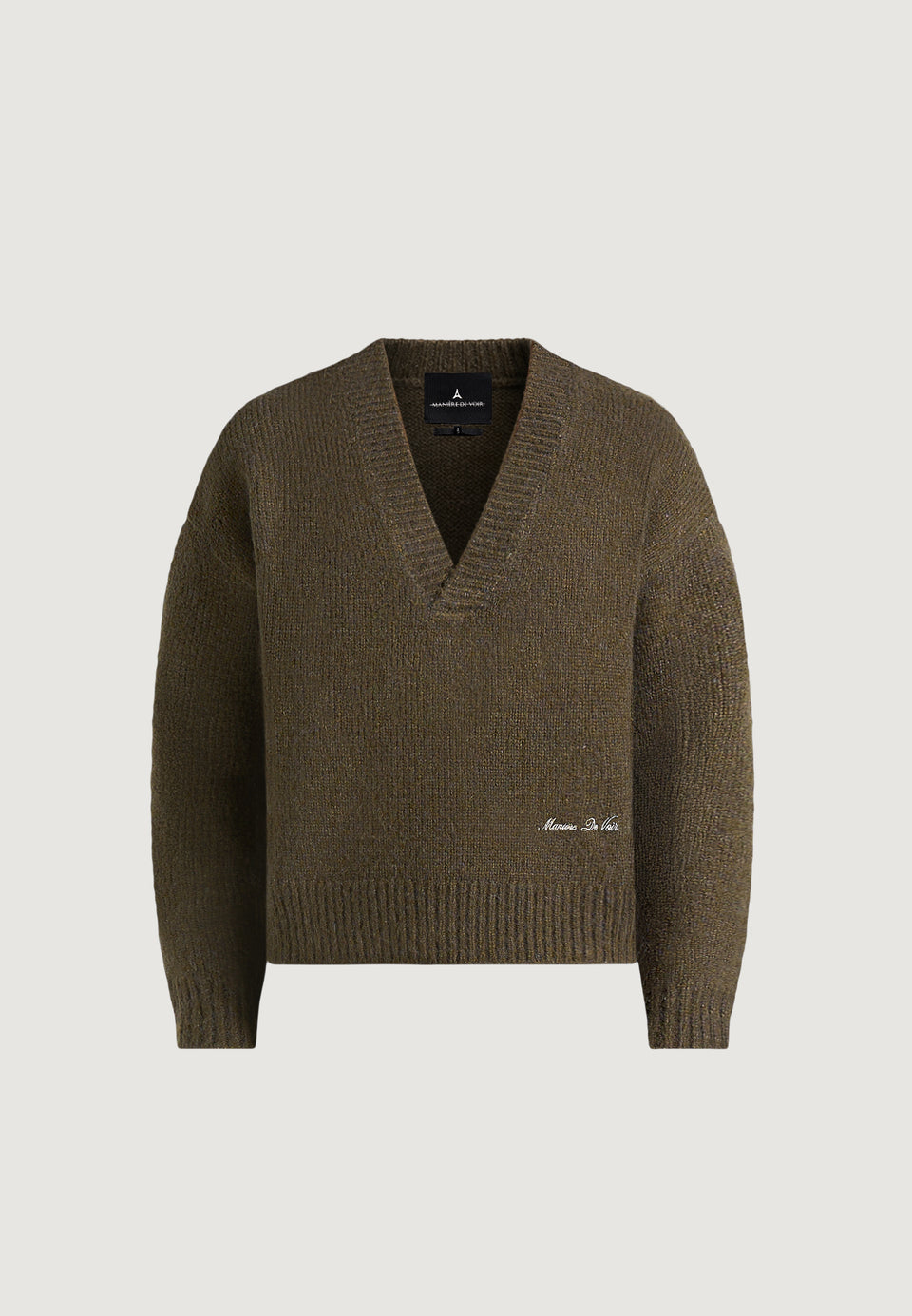 Chad - V-Neck Wool-Blend Knit Sweater - Olive