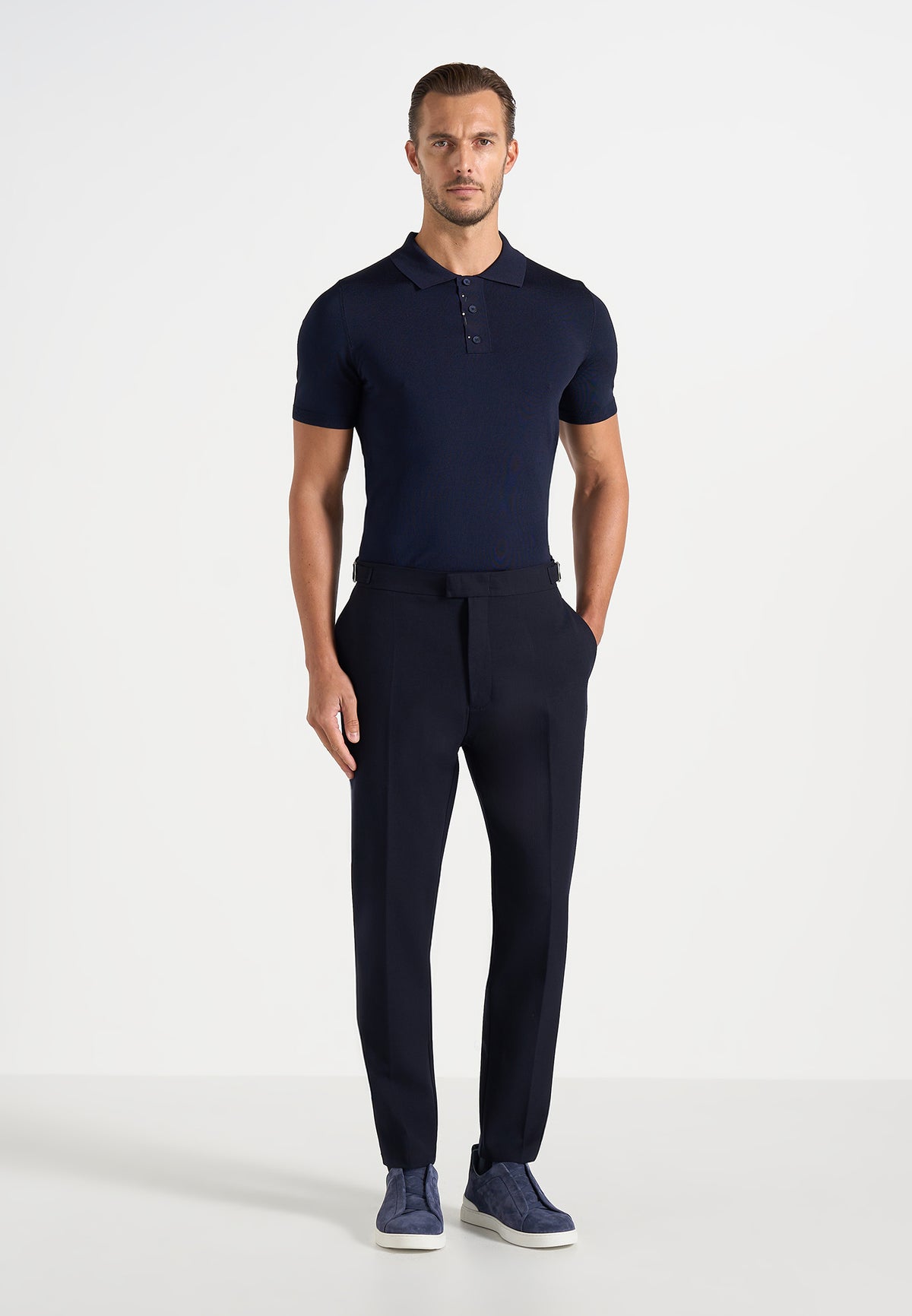 Hubert - Slim Fit Wool-Blend Dress Pants - Dark Navy