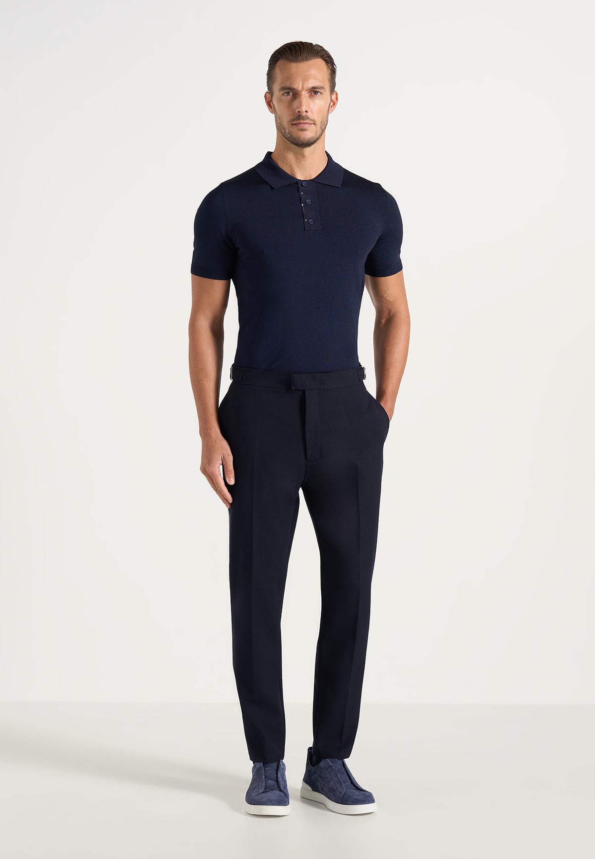 Hubert - Slim Fit Wool-Blend Dress Pants - Dark Navy