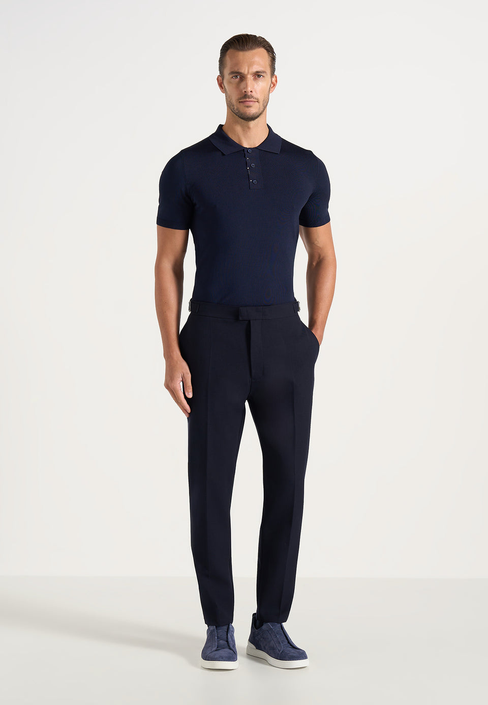 Hubert - Slim Fit Wool-Blend Dress Pants - Dark Navy