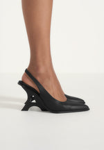 Sling Back Eiffel Heel - Black