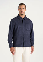 Andy - Unisex Suede Long Sleeve Shirt - Navy