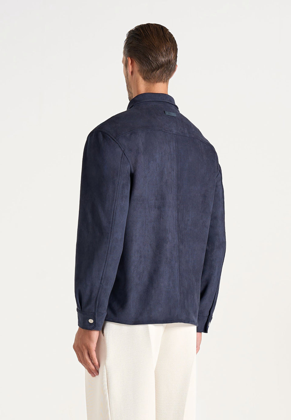 Andy - Unisex Suede Long Sleeve Shirt - Navy