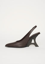 Sling Back Eiffel Heel - Brown