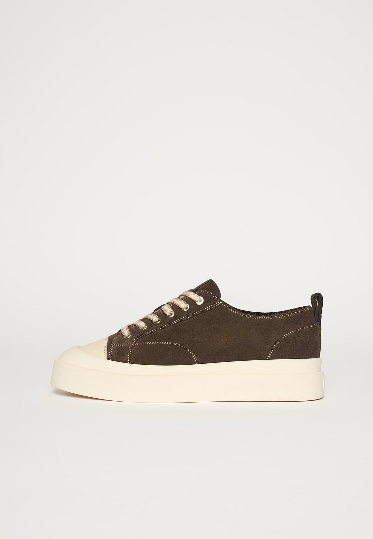 Vienna - Suede Contrast Stitch Sneaker - Brown