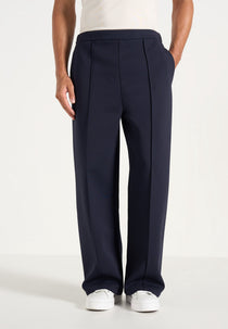 Jerome - Wide Leg Neoprene Pants - Navy