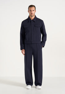 Kairo - Neoprene Trucker Jacket - Navy