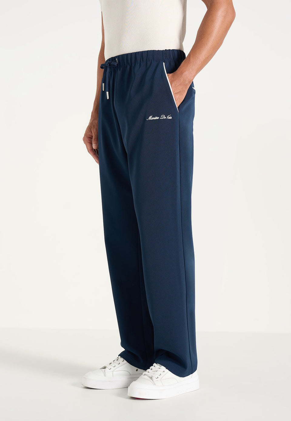 Signature Piped Track Pants - Dark Navy