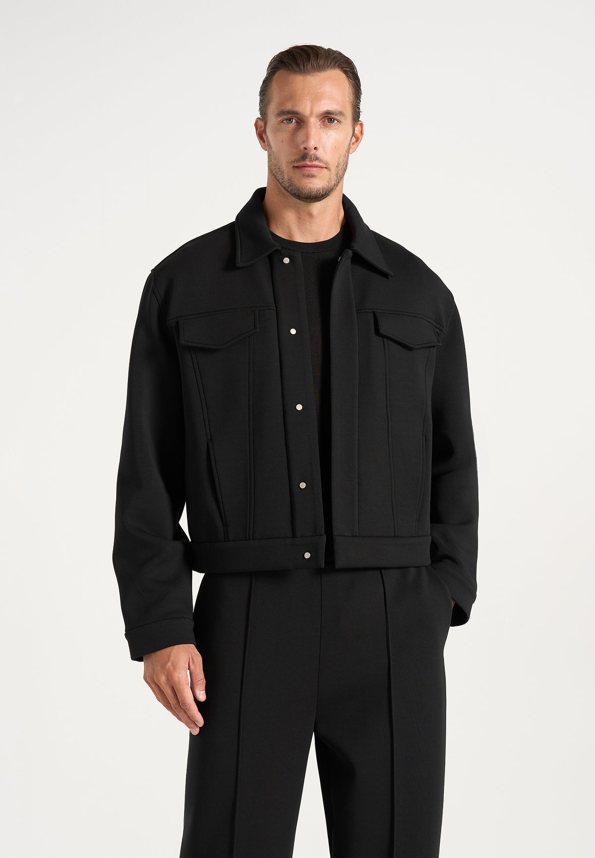 Kairo - Neoprene Trucker Jacket - Black