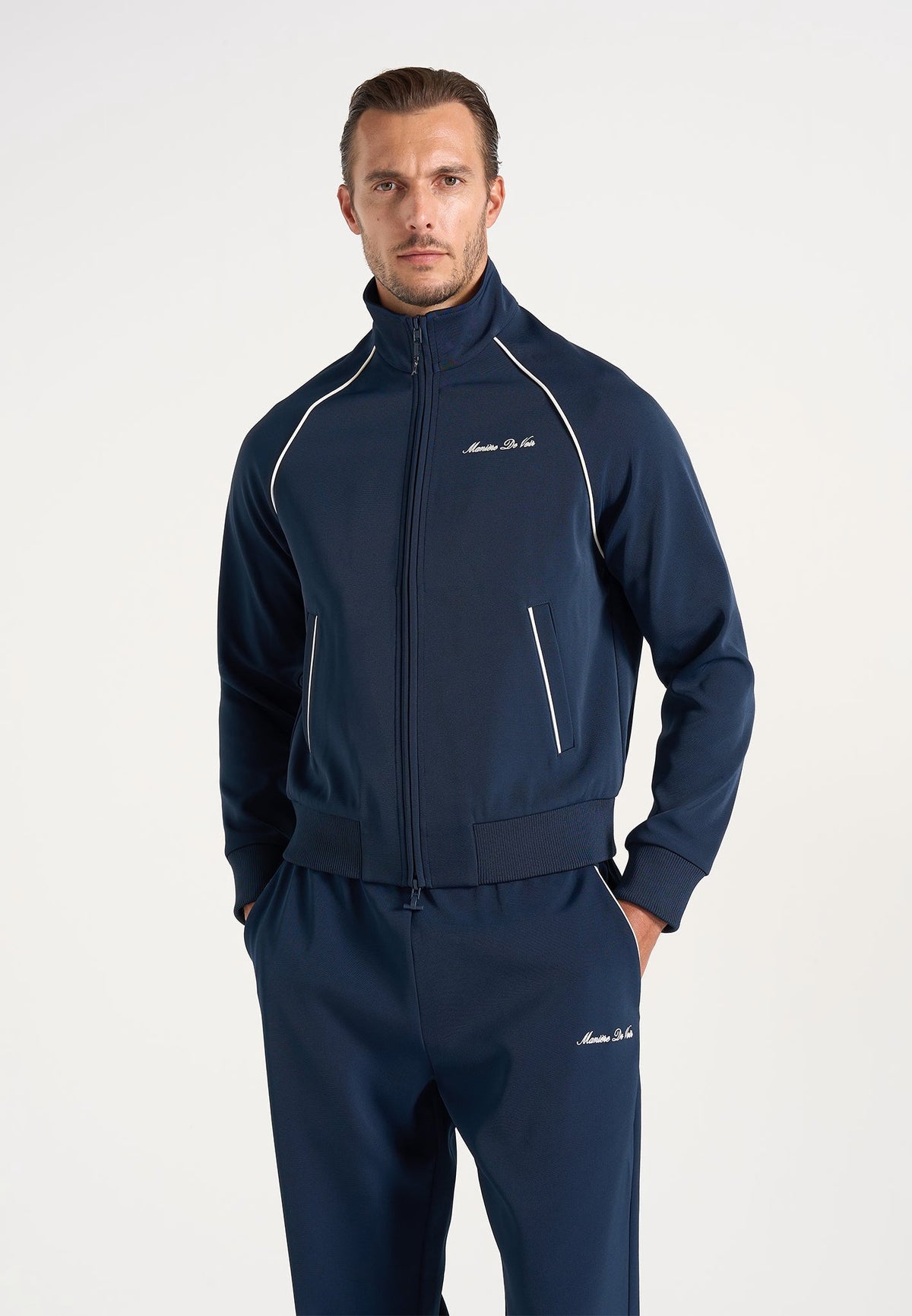 Signature Piped Track Jacket - Dark Navy