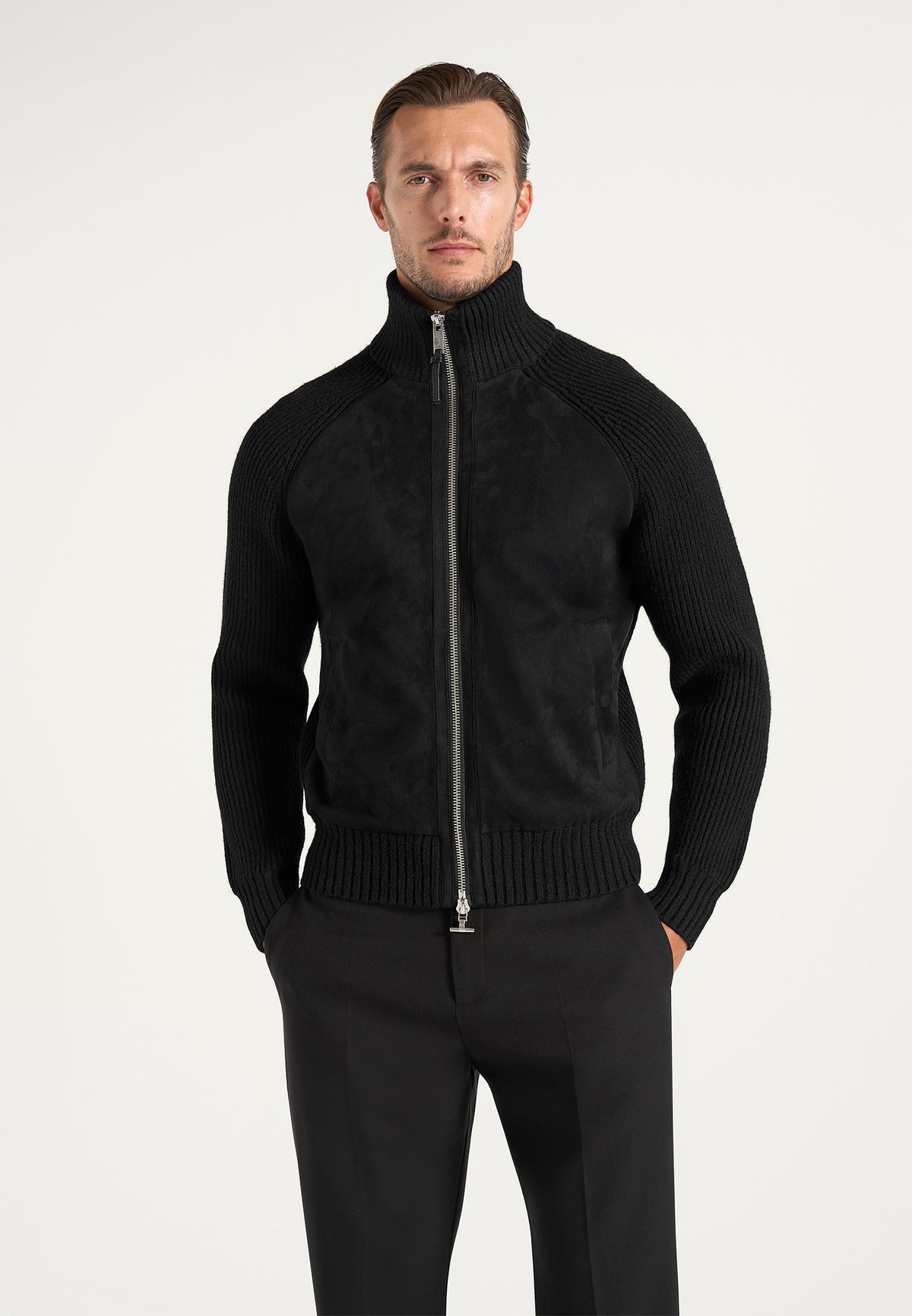 Rami - Suede & Knit Jacket - Black