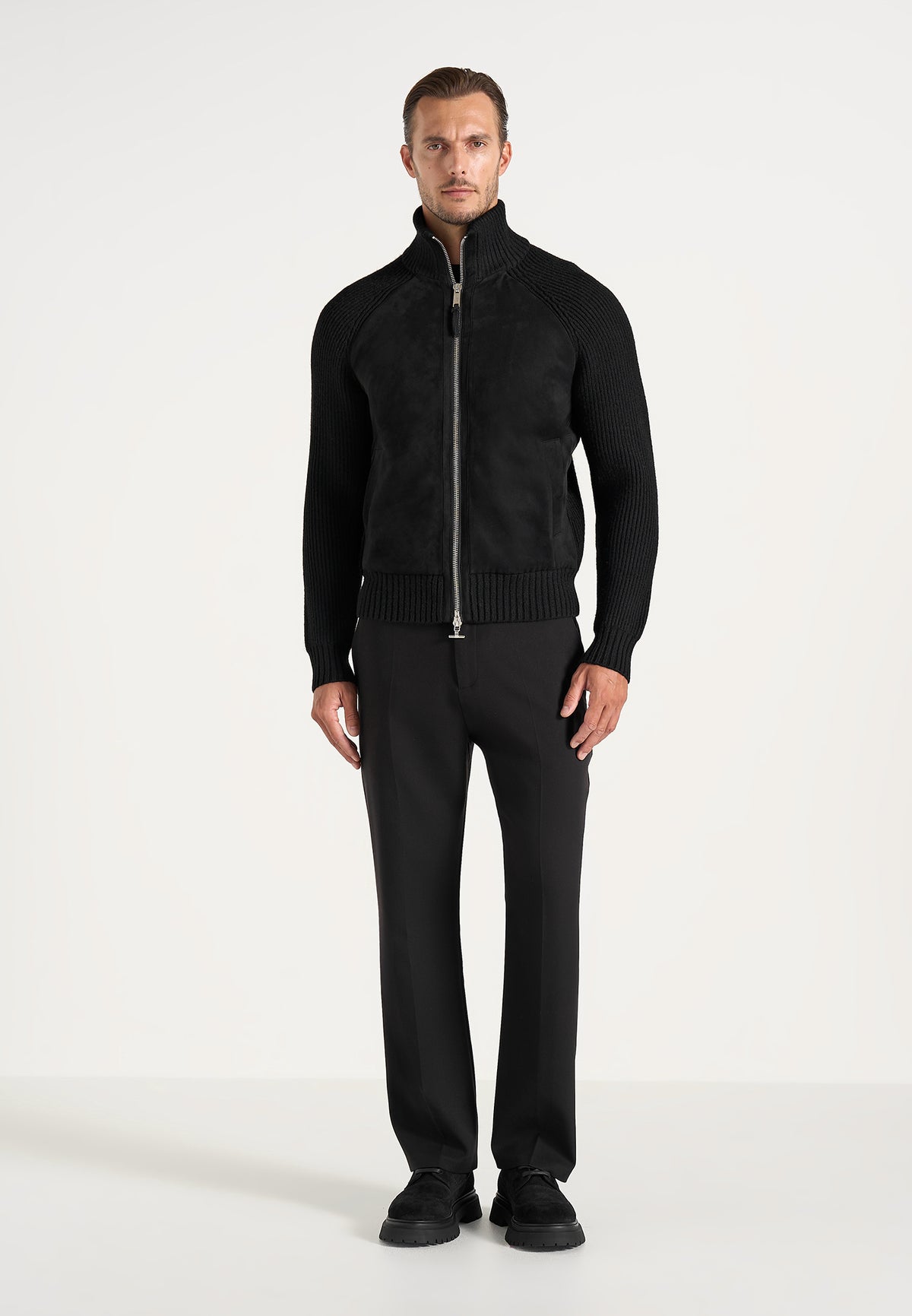 Rami - Suede & Knit Jacket - Black