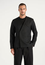 colin-collarless-double-breasted-minimal-blazer-black