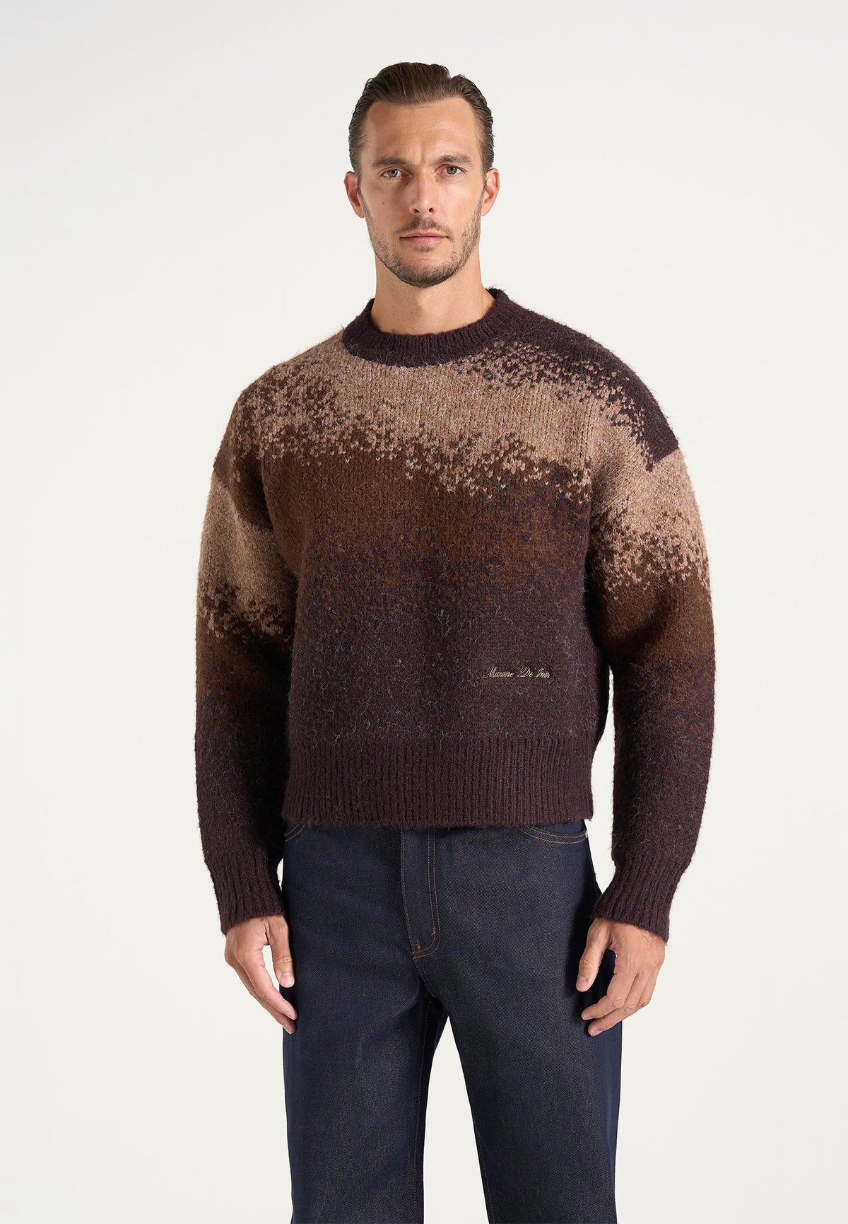 Yani - Ombré Wool-Blend Crewneck Sweater - Brown