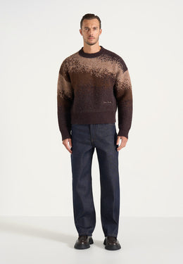 Yani - Ombré Wool Crewneck Sweater - Brown