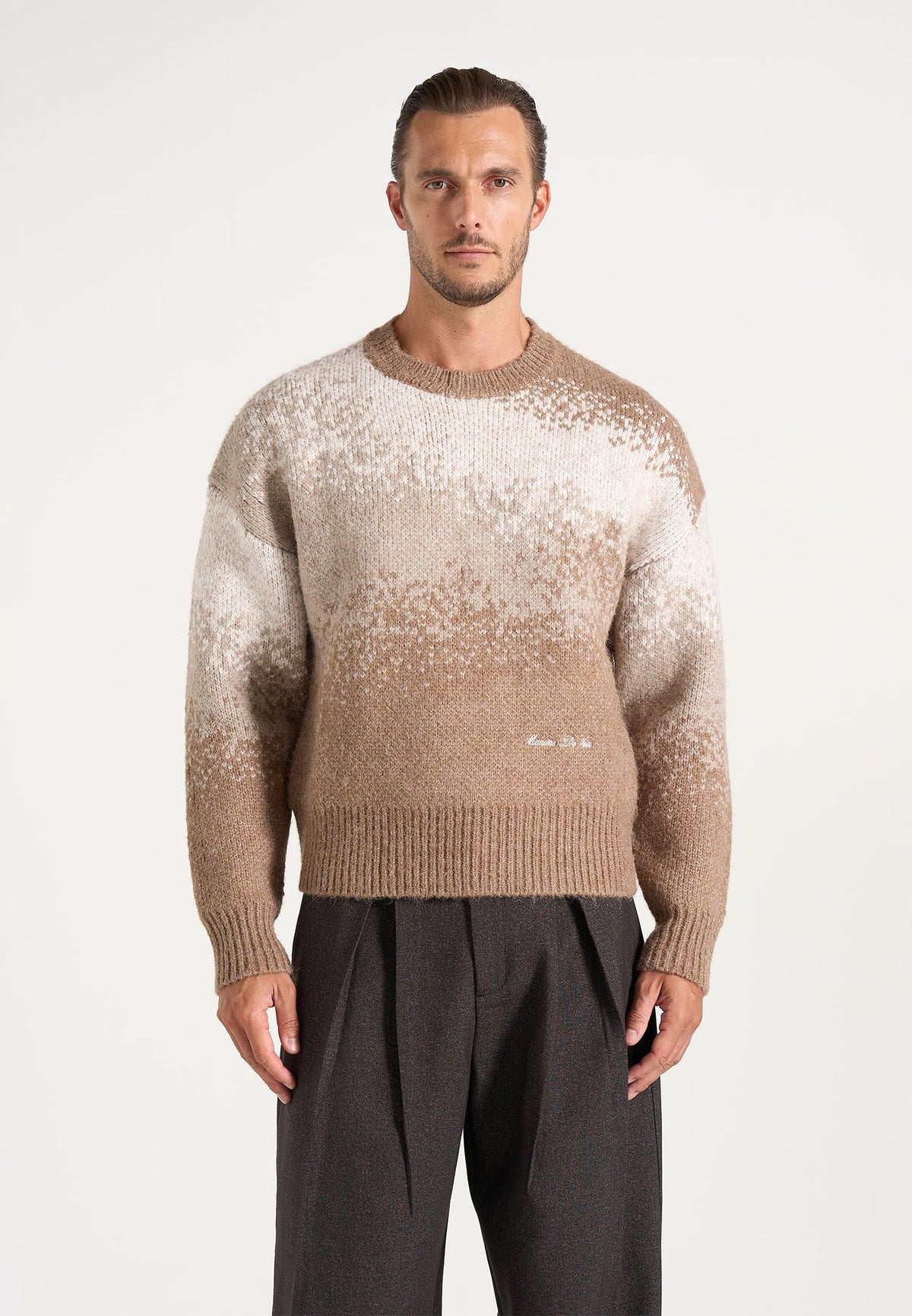 Yani - Ombré Wool-Blend Crewneck Sweater - Beige