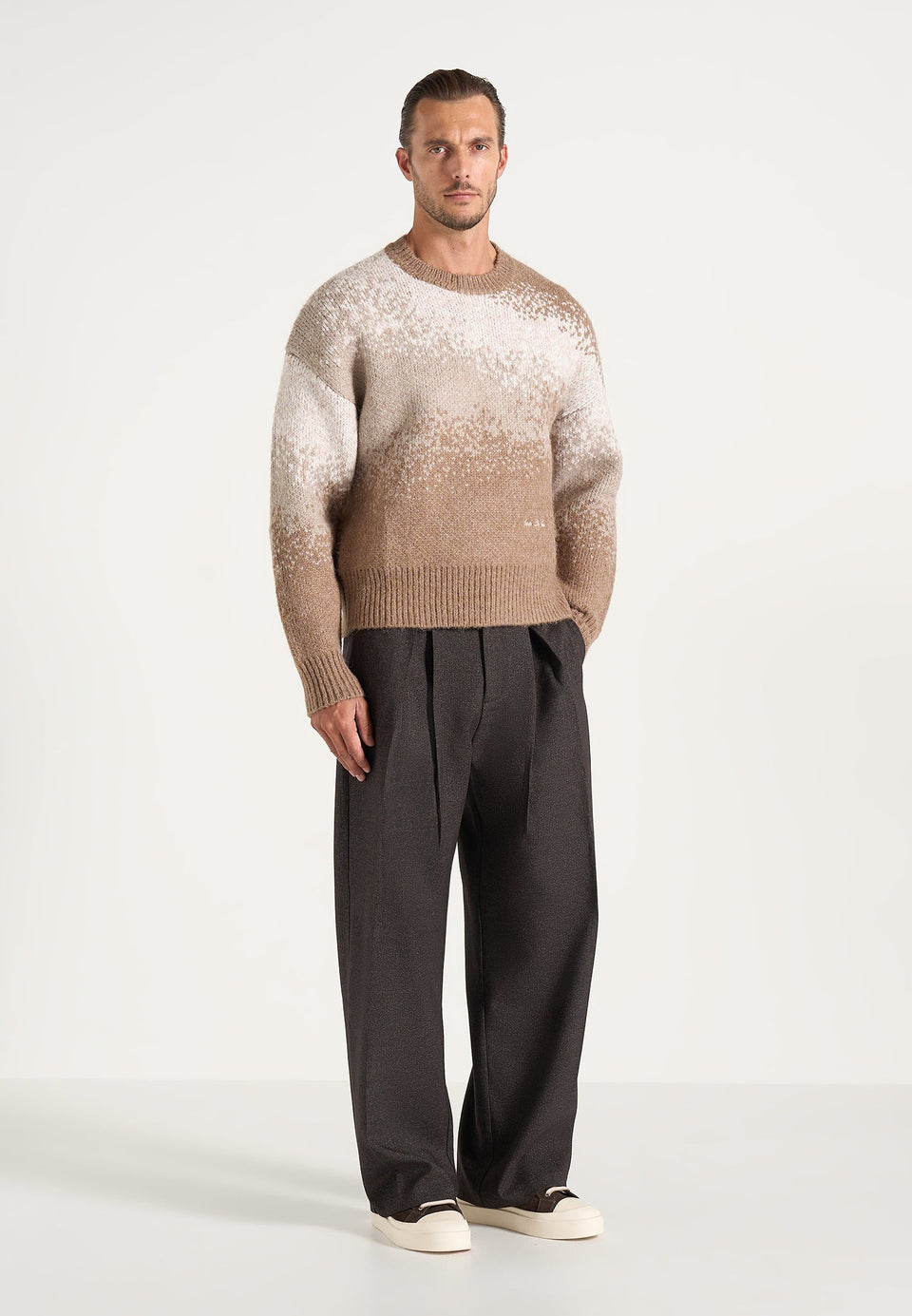 Yani - Ombré Wool Crewneck Sweater - Beige