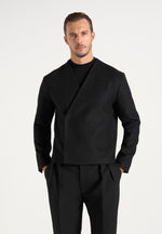 Loris - Kimono Minimal Wool Jacket - Black