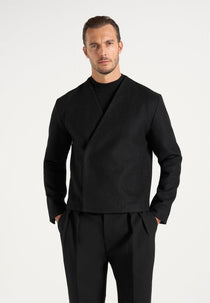 Loris - Kimono Minimal Wool-Blend Jacket - Black