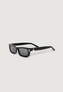 Milan - Slim Rectangular Sunglasses - Black