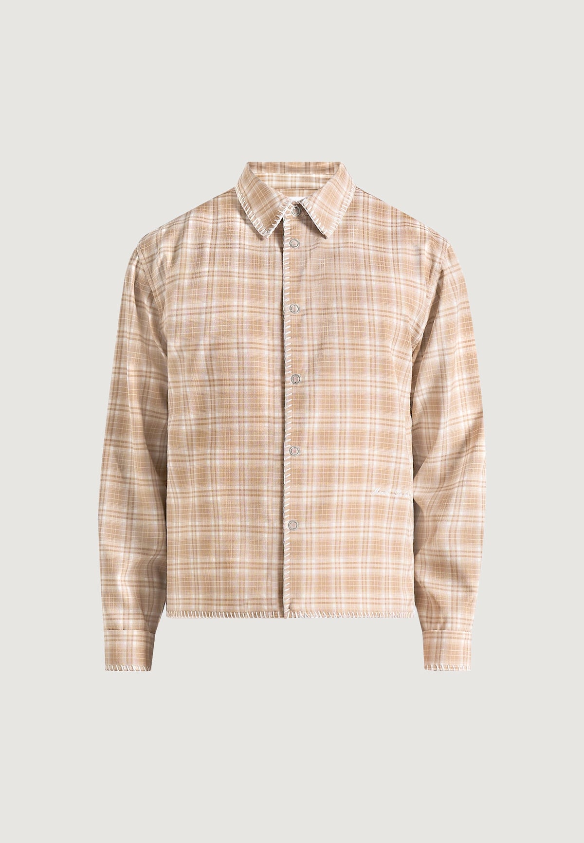 blake-unisex-whipstitch-check-shirt-beige