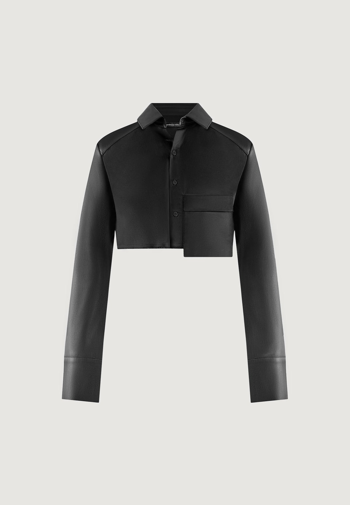 bernadette-leather-contrast-cropped-shirt-black