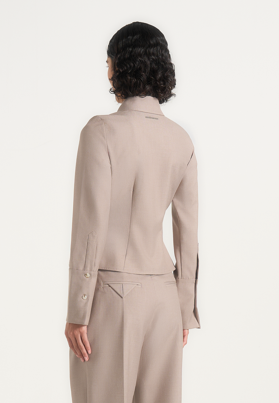 Sonia - Tailored Angled Shirt - Taupe