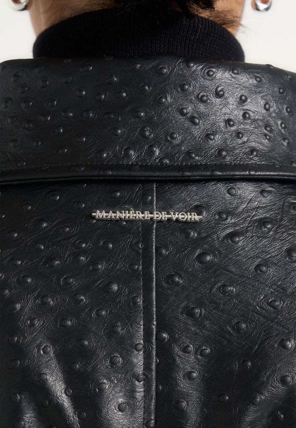 Leyna - Ostrich Hourglass Belted Coat - Black