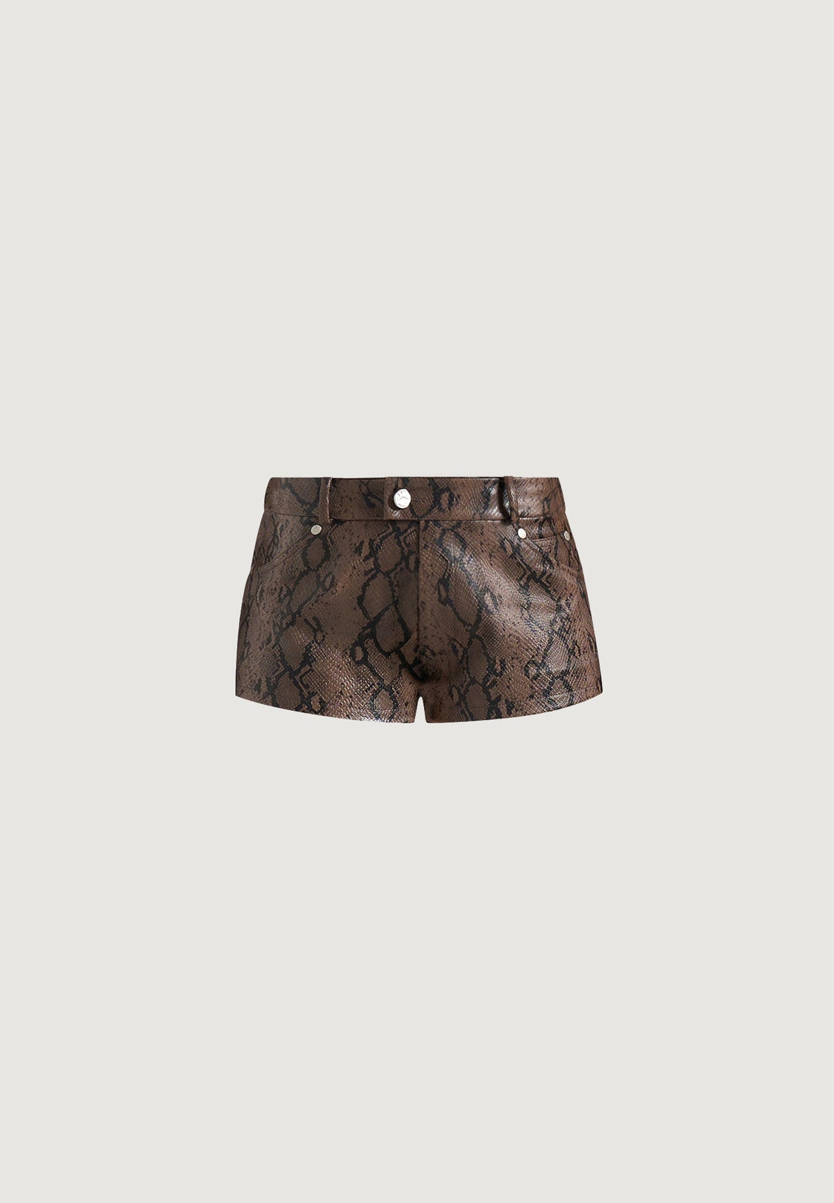 samia-python-mini-shorts-brown